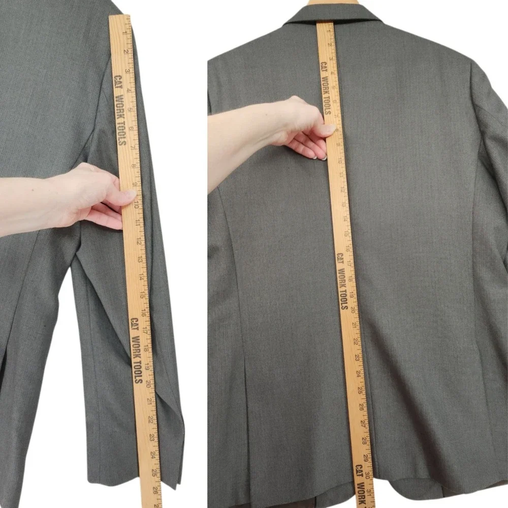 Banana Republic Blazer 42R Mens Gray Herringbone 3 Button Gardner Brown Jacket‎